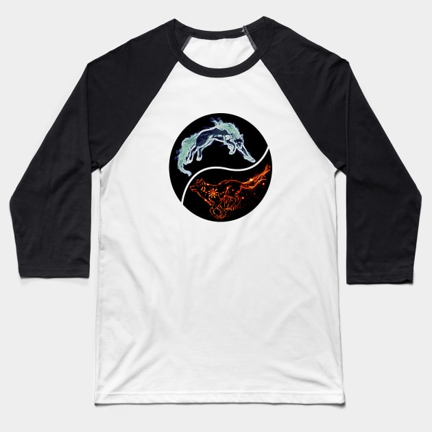 Yin and yang Hatia and Skole Baseball T-Shirt by Kirion